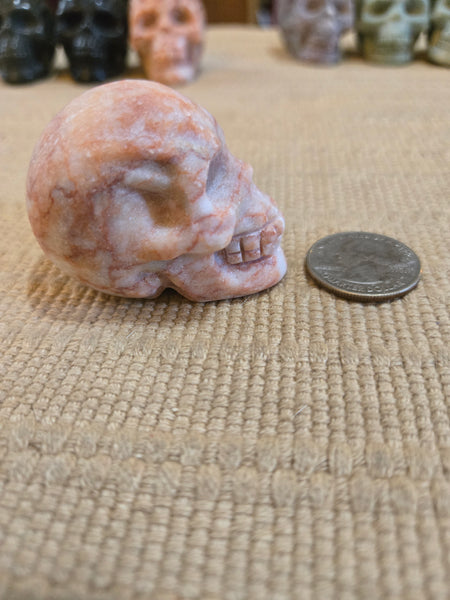 Skulls - Red Network Jasper Skull 40mm SK10