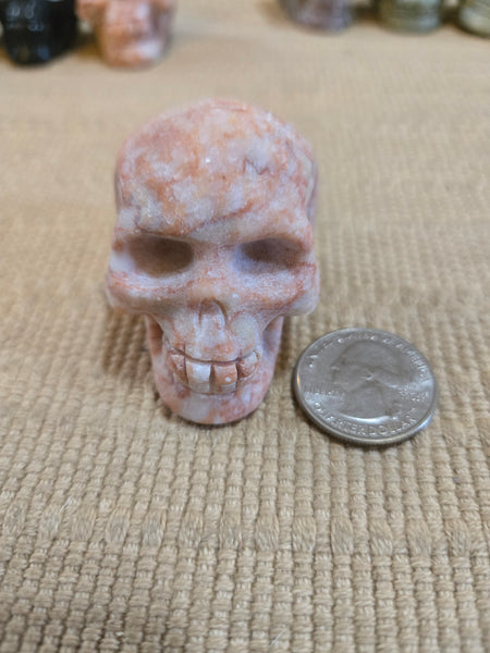 Skulls - Red Network Jasper Skull 40mm SK10