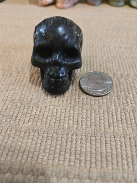 Skulls - Black Tourmaline Skull 40mm SK7