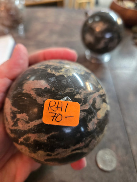 Spheres - Rhodonite Sphere RH1 80mm