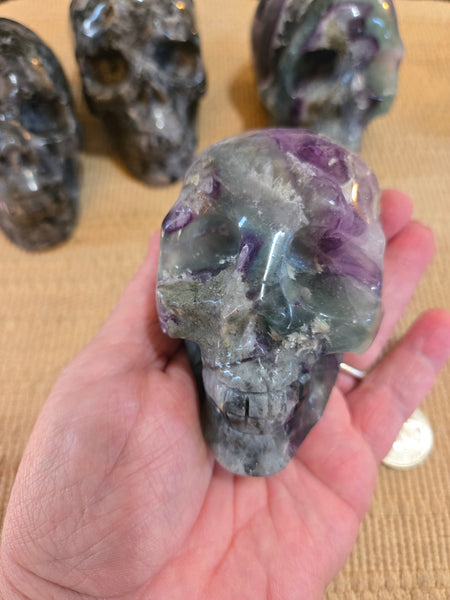 Skulls - Rainbow Flourite Skull 85mm LSK4