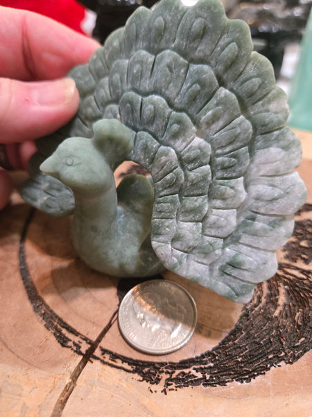 Carvings - JADE Peacock P2