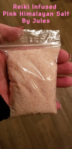 Salt -Smudges - Sage - Reiki Infused Pink Himalayan Salt by Jules