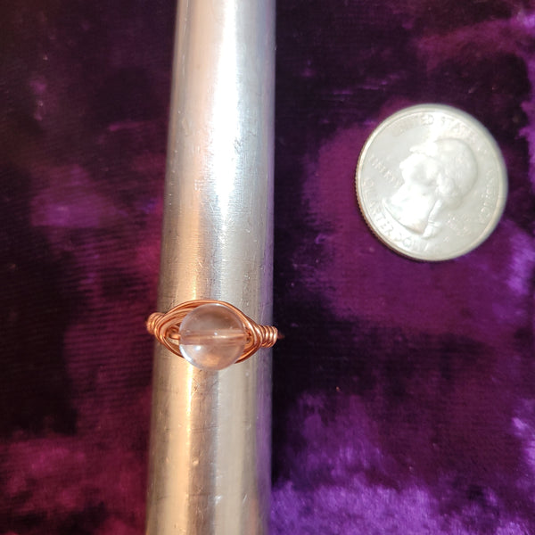 Rings - Quartz Copper Wire Wrapped Gemstone Ring by Jules