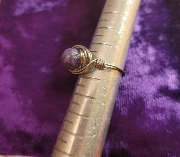 Rings - Lepidolite Silver Wire Wrapped Gemstone Ring by Jules