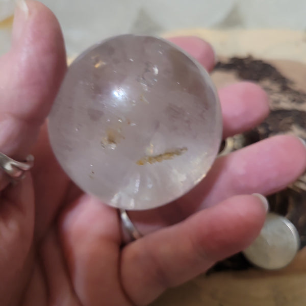 Quartz Sphere with Golden Healer Inclusion 40mm QS4